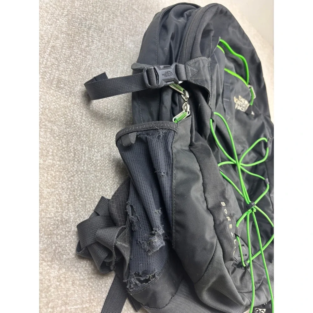 The North Face Borealis Backpack Black Lime Green FlexVent Laptop Bag